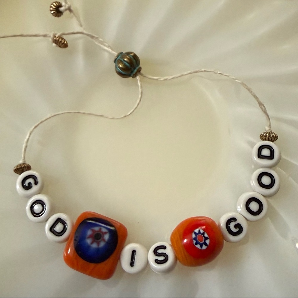 Beaded 'God Is Good' Statement Necklace - Handmade by Me 📿